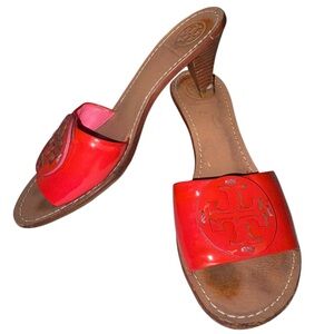Tory Burch Red Heeled Slides